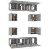  8-dijelni set TV ormarića sivog sonome konstruirano drvo - Sivi hrast sonoma 8 60 cm | shoptok.hr