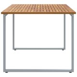 Vanjski Zunanja jedilna miza Siva 180x90x75 cm Jeklo in masivno akacijevo les | Shoptok.si