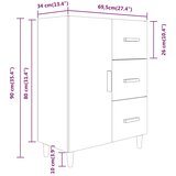  Komoda siva boja betona 69,5x34x90 cm od konstruiranog drva | shoptok.hr