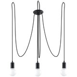  Sollux SL.0370 - Luster na sajli EDISON 3 3xE27/60W/230V pauk crni | Eponuda.com