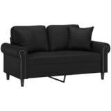 Dvosjed s ukrasnim jastucima crni 120 cm od umjetne kože | shoptok.hr
