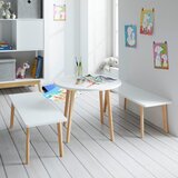 Bessagi Kids Otroška Miza Tibby, Bela, Bukev, Premer 60cm | Shoptok.si