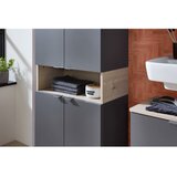 Pelipal Siva/v naravni barvi visoka/stenska kopalniška omarica v borovem dekorju 142x60 cm Quickset 394 – | Shoptok.si