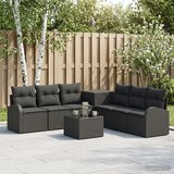  Set sofe 8 kom. Crna Poli Rattan i čelik | shoptok.hr