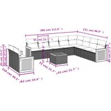  11-dijelni set vrtnih sofa od poliratana s jastucima bež | shoptok.hr
