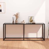vidaXL Konzolni stol crni 180 x 35 x 75,5 cm od kaljenog stakla | shoptok.hr