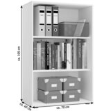 P & B PISARNIŠKI REGAL 70/105/37 cm hrast sonoma | Shoptok.si