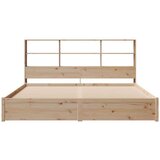vidaXL Krevet s regalom za knjige bez madraca 200 x 200 cm od borovine | shoptok.hr