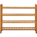  Stalak za obuću s 4 police 100x27x80 cm od masivne hrastovine | shoptok.hr