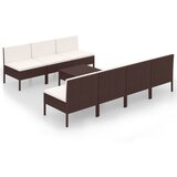 The Living Store Vrtna sedežna garnitura 8-delna z blazinami poli ratan rjava - Vrtna Sedežna Garnitura, (21422178) | Shoptok.si