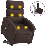 Maison Chic masažni naslanjač - Relax naslanjač s funkcijo vstajanja temno rjavo blago, (22061599) | Shoptok.si