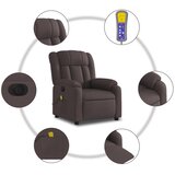  Električni masažni naslonjač od tkanine tamnosmeđi | shoptok.hr