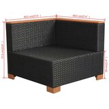  10-dijelna vrtna garnitura od poliratana s jastucima crna | shoptok.hr