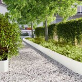 vidaXL Robniki za trato 10 kosov Bela 25x103 cm Hladno valjano jeklo | Shoptok.si