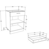 MID.YOU Kuhinjska Spodnja Omarica Esilo, Hrast, Bela | Shoptok.si