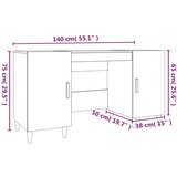  Radni stol boja dimljenog hrasta 140x50x75 cm konstruirano drvo | shoptok.hr