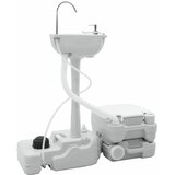  Kamperski WC set 2 pcs Siva i bijela Polietilen Visoke Gustoće | shoptok.hr