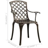 3-dijelni bistro set od lijevanog aluminija brončani | Eponuda.com