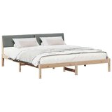  Okvir kreveta smeđe i tamnosivo 200 x 200 cm Masivna borovina | shoptok.hr