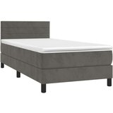  Krevet box spring s madracem LED tamnosivi 90x190 cm baršun | shoptok.hr
