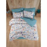 Floral Lilac TurquoiseLilacOrangeWhite Single XXL Quilt Cover Set (DE) | Eponuda.com