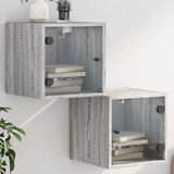 vidaXL Noćni ormarići staklena vrata 2 kom boja hrasta 35x37x35 cm | shoptok.hr