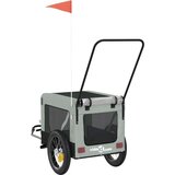 Prikolica za bicikl za ljubimce sivo-crna od tkanine i željeza | shoptok.hr