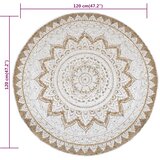  Ukrasni pleteni tepih od jute s uzorkom 120 cm okrugli | shoptok.hr