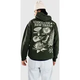 Grounded Pulover s kapuco forest green