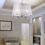 Searchlight Venetian Stropna svetilka s 5 lučmi in več kraki, kromirana, kristali s senčnikom, E14, (22101133) | Shoptok.si