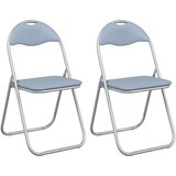  Sklopiva stolica 2 pcs Sivi 48 x 43,5 x 81 cm Lažna koža | shoptok.hr