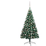  Umjetna osvijetljena polovica božićnog drvca zelena 150 cm | shoptok.hr