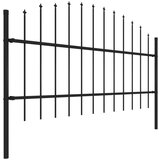 vidaXL vrtna ograda s ukrasnim kopljima (0,75-1) x 6,8 m čelična crna | shoptok.hr