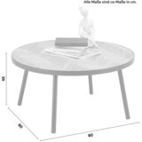 Zandiara klubska miza parker, naravna, črna, Ø ca. 80 cm | Shoptok.si