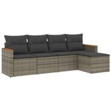 Maison Chic Seti vrtnega pohištva - Vrtna garnitura - Vrtni pohištvo set 5-delna z blazinami siv poli ratan, (21813784) | Shoptok.si