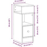 vidaXL Nočna omarica z predalom dimljeni hrast 25x31x66 cm | Shoptok.si