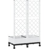  Vrtni saksija s rešetkom i kotačima Bijela 80 x 40 x 131,5 cm | shoptok.hr