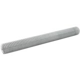vidaXL Zicna mreza za ograjo pocinkano jeklo 25x1,5 m srebrn | Shoptok.si