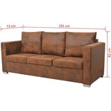  Kauč Trosjed 191x73x82 cm Umjetna Antilop Koža | shoptok.hr