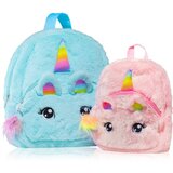 BrushArt KIDS Fluffy unicorn backpack Small otroški nahrbtnik Pink (20 x 23 cm) | Shoptok.si
