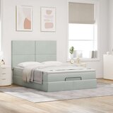  Otomanski krevet s madracima svijetlosivi 140x190 cm baršunasti | shoptok.hr