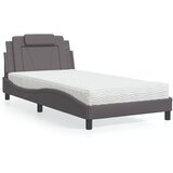  Krevet Viana s madracem sivi 100 x 200 cm od umjetne kože | shoptok.hr