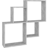 Maison Chic Stenska polica - Viseča Polica kockasta betonsko siva 80x15x78,5 cm inž. les, (21793787) Cene