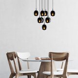 VISILICA EFE 2161, crna, metal/ staklo, 78 x 78 cm, visina 110 cm, promjer sjenila 15 cm, podesiva visina, duljina kabla 90 cm, 9 X E27 40 W | shoptok.hr