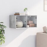  Zidni ormarić sa staklenim vratima boja betona 68,5x37x35 cm | shoptok.hr