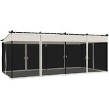  Sjenica s mrežastim zidovima 6 x 3 m krem čelična | shoptok.hr