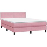 Box spring postelja z vzmetnico roza 160x220 cm žamet, (21792291) | Shoptok.si