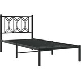  Metalni okvir za krevet s uzglavljem crni 90x190 cm | shoptok.hr