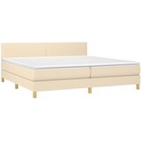  s oprugama i madracem krem 200 x 200 cm od tkanine | shoptok.hr