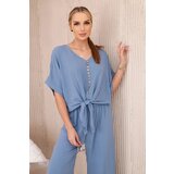 Kesi Set of blouse with denim pants Cene